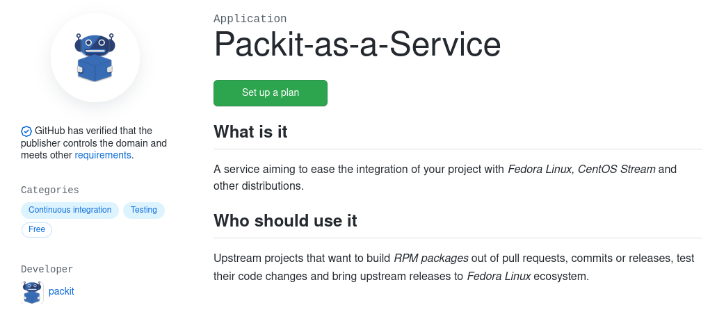 Packit GitHub application