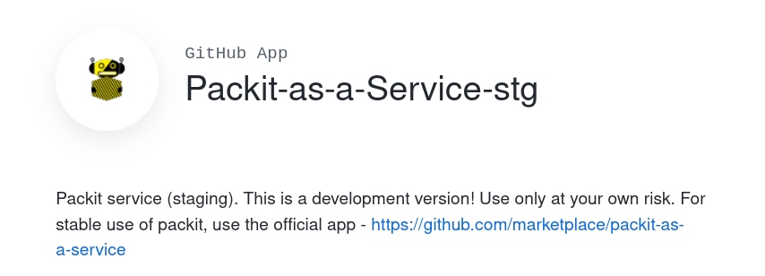 Packit GitHub application: Staging instance