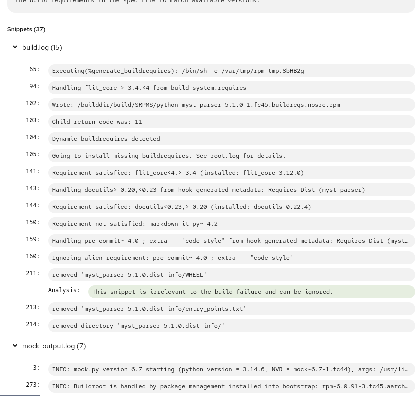 Log Detective snippets